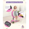 image:imageKRIDDO 3in1 Scooter for Kids Ages 15 Years Old Folding Scooter with 3 Lighted Wheels Wide Standing Board Adjustable Height LearntoSteer Handlebar for Indoor and OutdoorPink