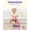 image:imageKRIDDO 3in1 Scooter for Kids Ages 15 Years Old Folding Scooter with 3 Lighted Wheels Wide Standing Board Adjustable Height LearntoSteer Handlebar for Indoor and OutdoorPink