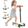 image:imageKRIDDO 3in1 Scooter for Kids Ages 15 Years Old Folding Scooter with 3 Lighted Wheels Wide Standing Board Adjustable Height LearntoSteer Handlebar for Indoor and Outdoor3in1 White