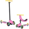 image:imageKRIDDO 3in1 Scooter for Kids Ages 15 Years Old Folding Scooter with 3 Lighted Wheels Wide Standing Board Adjustable Height LearntoSteer Handlebar for Indoor and OutdoorPink