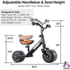 image:imageKRIDDO 12 Year Old Balance Bike Mini Cruiser for First Birthday BlackBblack
