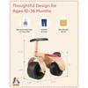 image:imageKRIDDO Wooden Baby Balance Bike 1 Year Old Wide Wheels for Stable and Smooth Ride Boy Girl First Balance Bike Gift for 12 Month to 3 Year NonSharp Parts Soft Seat RedRed