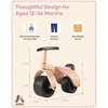 image:imageKRIDDO Wooden Baby Balance Bike 1 Year Old Wide Wheels for Stable and Smooth Ride Boy Girl First Balance Bike Gift for 12 Month to 3 Year NonSharp Parts Soft Seat RedPink