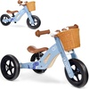 image:imageKRIDDO 2 in 1 Wooden Kids Tricycle and Balance Bike with Pattern for 14 Years Old NoPedal Tricycle and Toddler Balance Bike with Basket and Adjustable Seat Ideal for Outdoor and Indoor Blue