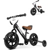 image:imageKRIDDO 2in1 Kids Tricycle and Toddler Balance Bike 2 Year Old Detachable Pedals and Stowable Training Wheels DIY Plate Riding Trikes Toy for Ages 18 Months to 3 YearsBlack