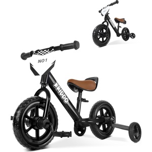 image:imageKRIDDO 2in1 Kids Tricycle and Toddler Balance Bike 2 Year Old Detachable Pedals and Stowable Training Wheels DIY Plate Riding Trikes Toy for Ages 18 Months to 3 YearsBlack