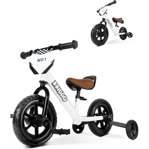 image:imageKRIDDO 2in1 Kids Tricycle and Toddler Balance Bike 2 Year Old Detachable Pedals and Stowable Training Wheels DIY Plate Riding Trikes Toy for Ages 18 Months to 3 YearsWhite