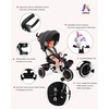 image:imageKRIDDO 7in1 Tricycle Stroller for Toddlers 18 Months to 5 Years Adjustable Push Handle Rotatable Seat Cup Holder and Retractable Canopy Folding Baby Trike wDetachable Guardrail Footrest GYWhite