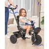 image:imageKRIDDO 7in1 Tricycle Stroller for Toddlers 18 Months to 5 Years Adjustable Push Handle Rotatable Seat Cup Holder and Retractable Canopy Folding Baby Trike wDetachable Guardrail Footrest GYGrey
