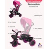 image:imageKRIDDO 7in1 Tricycle Stroller for Toddlers 18 Months to 5 Years Adjustable Push Handle Rotatable Seat Cup Holder and Retractable Canopy Folding Baby Trike wDetachable Guardrail Footrest GYPink