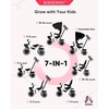 image:imageKRIDDO 7in1 Tricycle Stroller for Toddlers 18 Months to 5 Years Adjustable Push Handle Rotatable Seat Cup Holder and Retractable Canopy Folding Baby Trike wDetachable Guardrail Footrest GYWhite