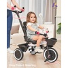 image:imageKRIDDO 7in1 Tricycle Stroller for Toddlers 18 Months to 5 Years Adjustable Push Handle Rotatable Seat Cup Holder and Retractable Canopy Folding Baby Trike wDetachable Guardrail Footrest GYWhite