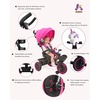 image:imageKRIDDO 7in1 Tricycle Stroller for Toddlers 18 Months to 5 Years Adjustable Push Handle Rotatable Seat Cup Holder and Retractable Canopy Folding Baby Trike wDetachable Guardrail Footrest GYPink