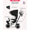 image:imageKRIDDO 7in1 Tricycle Stroller for Toddlers 18 Months to 5 Years Adjustable Push Handle Rotatable Seat Cup Holder and Retractable Canopy Folding Baby Trike wDetachable Guardrail Footrest GYWhite