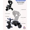 image:imageKRIDDO 7in1 Tricycle Stroller for Toddlers 18 Months to 5 Years Adjustable Push Handle Rotatable Seat Cup Holder and Retractable Canopy Folding Baby Trike wDetachable Guardrail Footrest GYGrey