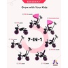 image:imageKRIDDO 7in1 Tricycle Stroller for Toddlers 18 Months to 5 Years Adjustable Push Handle Rotatable Seat Cup Holder and Retractable Canopy Folding Baby Trike wDetachable Guardrail Footrest GYPink