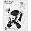 image:imageKRIDDO 8in1 Foldable Tricycle Stroller for Toddlers 18 Months to 5 Years 5Point Seatbelt 1Step Brake Pedal Extended Canopy Triple Footrest Safety Rearview Window Detachable Guardrail GreyGrey