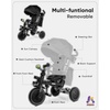 image:imageKRIDDO 8in1 Foldable Tricycle Stroller for Toddlers 18 Months to 5 Years 5Point Seatbelt 1Step Brake Pedal Extended Canopy Triple Footrest Safety Rearview Window Detachable Guardrail GreyGrey