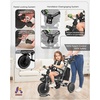 image:imageKRIDDO 8in1 Foldable Tricycle Stroller for Toddlers 18 Months to 5 Years 5Point Seatbelt 1Step Brake Pedal Extended Canopy Triple Footrest Safety Rearview Window Detachable Guardrail GreyGrey