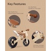 image:imageKRIDDO Kids Balance Bike for Toddlers 24 Years Old Toddler Bike with Comfortable Leather Seat and 3 Adjustable Seat Heights DIY Stickers Gift for Boys and Girls Wooden