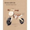 image:imageKRIDDO Kids Balance Bike for Toddlers 24 Years Old Toddler Bike with Comfortable Leather Seat and 3 Adjustable Seat Heights DIY Stickers Gift for Boys and Girls Wooden