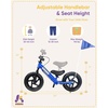 image:imageKRIDDO Pro Toddler Balance Bike 2 Year Old with Hand Brake and Kickstand 12 Inch Push Bicycle Gift Bike for 25 Boys Girls WhiteBlue