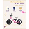 image:imageKRIDDO Pro Toddler Balance Bike 2 Year Old with Hand Brake and Kickstand 12 Inch Push Bicycle Gift Bike for 25 Boys Girls WhitePink