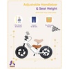 image:imageKRIDDO Pro Toddler Balance Bike 2 Year Old with Hand Brake and Kickstand 12 Inch Push Bicycle Gift Bike for 25 Boys Girls WhiteWhite