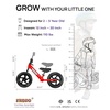 image:imageKRIDDO Toddler Balance Bike 2 Year Old Age 24 Months to 5 Years Old 12 Inch Push Bicycle with Customize Plate 3 Sets of Stickers Included Steady Balancing Gift Bike for 23 Boys Girls NightRed
