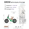 image:imageKRIDDO Toddler Balance Bike 2 Year Old Age 24 Months to 5 Years Old 12 Inch Push Bicycle with Customize Plate 3 Sets of Stickers Included Steady Balancing Gift Bike for 23 Boys Girls NightGreen