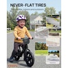 image:imageKRIDDO Toddler Balance Bike 2 Year Old Age 24 Months to 5 Years Old 12 Inch Push Bicycle with Customize Plate 3 Sets of Stickers Included Steady Balancing Gift Bike for 23 Boys Girls NightMatte Black