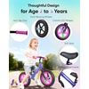 image:imageKRIDDO Toddler Balance Bike 2 Year Old Kids Balance Bike for 25 Years Old Dual Bearing for Smoother Riding Adorable Plate Adjustable Seat and Handlebar Toddler Bike Gifts Age 23 BlackLEDPurple