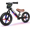 image:imageKRIDDO Toddler Balance Bike 2 Year Old Age 24 Months to 5 Years Old 12 Inch Push Bicycle with Customize Plate 3 Sets of Stickers Included Steady Balancing Gift Bike for 23 Boys Girls NightBlack Led
