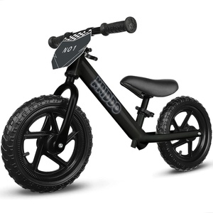 image:imageKRIDDO Toddler Balance Bike 2 Year Old Age 24 Months to 5 Years Old 12 Inch Push Bicycle with Customize Plate 3 Sets of Stickers Included Steady Balancing Gift Bike for 23 Boys Girls NightMatte Black