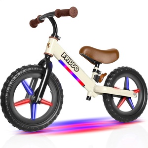 image:imageKRIDDO Toddler Balance Bike 2 Year Old Kids Balance Bike for 25 Years Old Dual Bearing for Smoother Riding Adorable Plate Adjustable Seat and Handlebar Toddler Bike Gifts Age 23 BlackLEDWhite