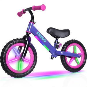 image:imageKRIDDO Toddler Balance Bike 2 Year Old Kids Balance Bike for 25 Years Old Dual Bearing for Smoother Riding Adorable Plate Adjustable Seat and Handlebar Toddler Bike Gifts Age 23 BlackLEDPurple