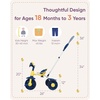 image:imageKRIDDO 2 in 1 Kids Tricycles Age 18 Month to 3 Years EVA Wheels Upgraded Gift Trikes for Toddlers 2 to 3 Year Old with Push Handle and Duck Bell PinkEva Wheelblue