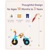 image:imageKRIDDO 2 in 1 Kids Tricycles Age 18 Month to 3 Years EVA Wheels Upgraded Gift Trikes for Toddlers 2 to 3 Year Old with Push Handle and Duck Bell PinkLight Blue