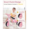 image:imageKRIDDO 2 in 1 Kids Tricycles Age 18 Month to 3 Years EVA Wheels Upgraded Gift Trikes for Toddlers 2 to 3 Year Old with Push Handle and Duck Bell PinkLight Pink