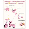 image:imageKRIDDO 2 in 1 Kids Tricycles Age 18 Month to 3 Years EVA Wheels Upgraded Gift Trikes for Toddlers 2 to 3 Year Old with Push Handle and Duck Bell PinkLight Pink