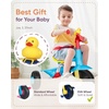 image:imageKRIDDO 2 in 1 Kids Tricycles Age 18 Month to 3 Years EVA Wheels Upgraded Gift Trikes for Toddlers 2 to 3 Year Old with Push Handle and Duck Bell PinkLight Blue