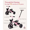 image:imageKRIDDO 2in1 Toddler Tricycle for Ages 18 Months to 5 Years Old  Extended Push Handle for Effortless Push Gift Trike for Toddler 3 to 5 Year Kids Tricycle with Foldable Front Footrest PinkPink