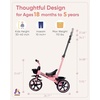 image:imageKRIDDO 2in1 Toddler Tricycle for Ages 18 Months to 5 Years Old  Extended Push Handle for Effortless Push Gift Trike for Toddler 3 to 5 Year Kids Tricycle with Foldable Front Footrest PinkPink