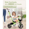 image:imageKRIDDO 2in1 Toddler Tricycle for Ages 18 Months to 5 Years Old  Extended Push Handle for Effortless Push Gift Trike for Toddler 3 to 5 Year Kids Tricycle with Foldable Front Footrest PinkGreen
