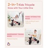 image:imageKRIDDO 2in1 Toddler Tricycle for Ages 18 Months to 5 Years Old  Extended Push Handle for Effortless Push Gift Trike for Toddler 3 to 5 Year Kids Tricycle with Foldable Front Footrest PinkPink