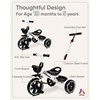 image:imageKRIDDO 2in1 Toddler Tricycle for Ages 18 Months to 5 Years Old  Extended Push Handle for Effortless Push Gift Trike for Toddler 3 to 5 Year Kids Tricycle with Foldable Front Footrest PinkWhite