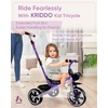 image:imageKRIDDO 2in1 Toddler Tricycle for Ages 18 Months to 5 Years Old  Extended Push Handle for Effortless Push Gift Trike for Toddler 3 to 5 Year Kids Tricycle with Foldable Front Footrest PinkPurple