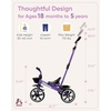 image:imageKRIDDO 2in1 Toddler Tricycle for Ages 18 Months to 5 Years Old  Extended Push Handle for Effortless Push Gift Trike for Toddler 3 to 5 Year Kids Tricycle with Foldable Front Footrest PinkPurple