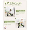 image:imageKRIDDO 2in1 Toddler Tricycle for Ages 18 Months to 5 Years Old  Extended Push Handle for Effortless Push Gift Trike for Toddler 3 to 5 Year Kids Tricycle with Foldable Front Footrest PinkGreen