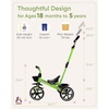 image:imageKRIDDO 2in1 Toddler Tricycle for Ages 18 Months to 5 Years Old  Extended Push Handle for Effortless Push Gift Trike for Toddler 3 to 5 Year Kids Tricycle with Foldable Front Footrest PinkGreen